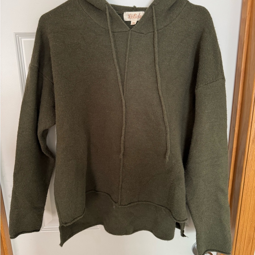 Listicle Olive Green Hoodie Sweater